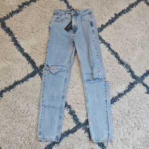 White Fox Boutique Light Blue Straight Leg Jeans